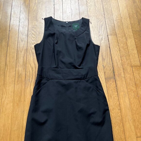 J.Crew Size 4 Black Suiting Lightweight Wool Tailored Sleeveless Sheath Career - Picture 4 of 16